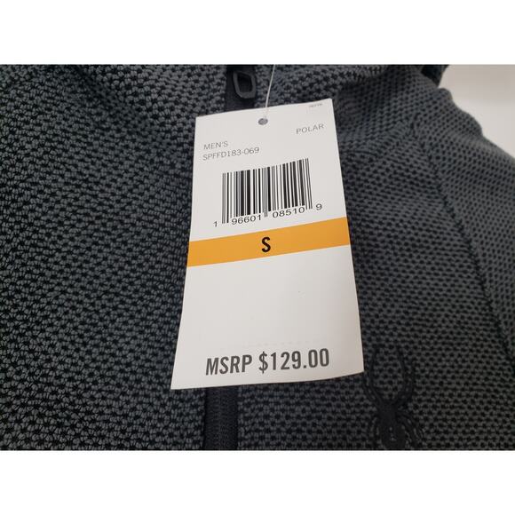 (N5) SPYDER Polar Sweater Mens Size S Pullover Gray Hooded Winter Performance - Picture 5 of 10